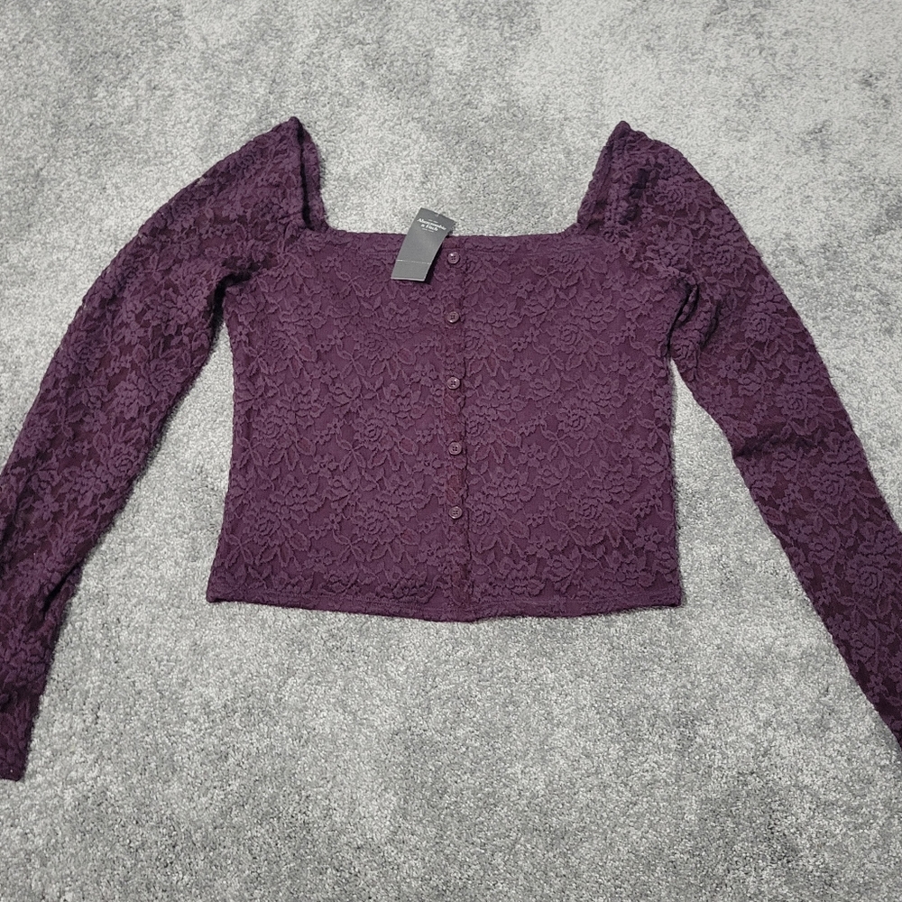 Abercrombie & Fitch Long Sleeve Lace Top
